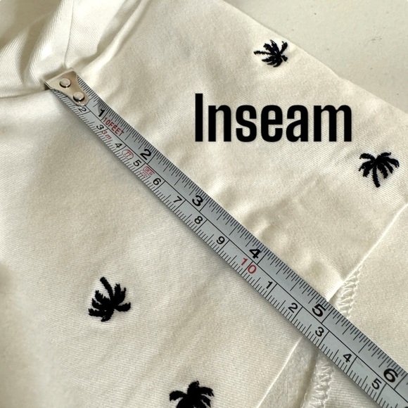 Banana Republic City Chino Palm tree shorts novelty women’s 14 white navy - Picture 9 of 10